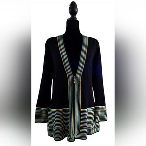 Misook Boho Knit Casual Cardigan Career Travel Sweater Small